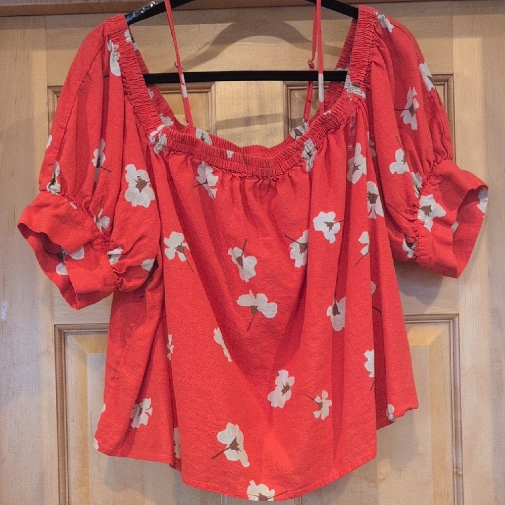 Universal Thread Orange Floral Blouse